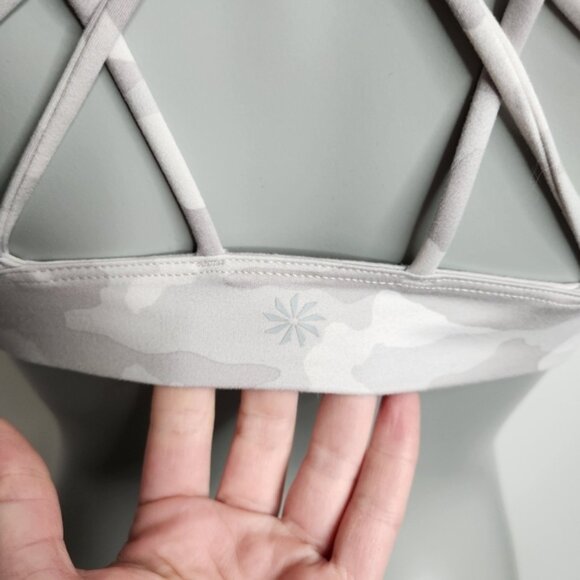 Athleta Solace Printed White Camo Sports Bra Size M - Picture 6 of 14